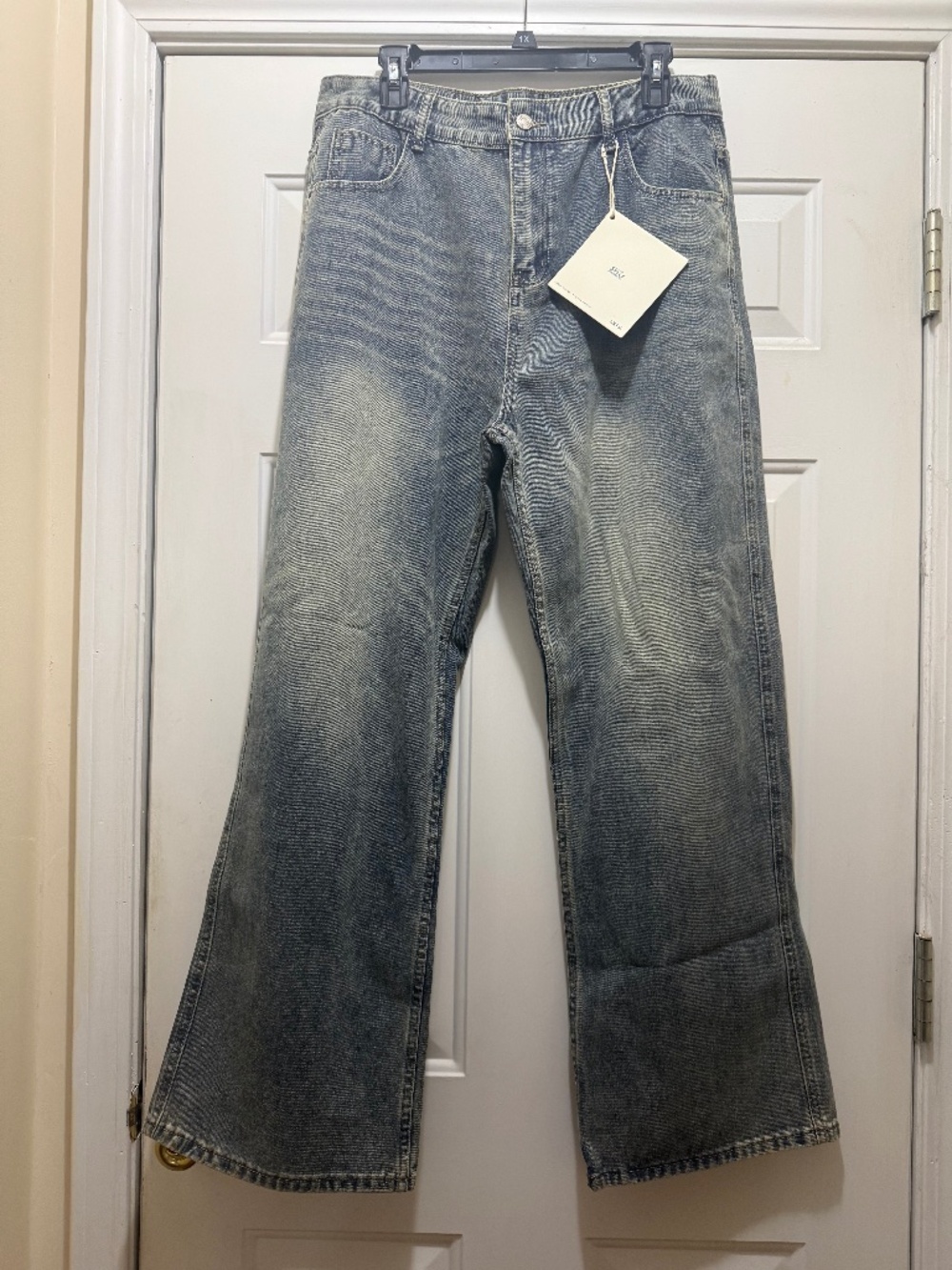 Vintage Wide Leg Distressed Faded Baggy Jeans Y2K Streetwear Men's 2XL
